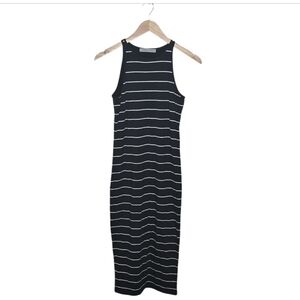 Athleta Navy Blue Striped Sleeveless Dress